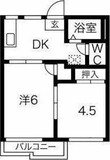コーポグリーンⅡA【A103号室】の間取り