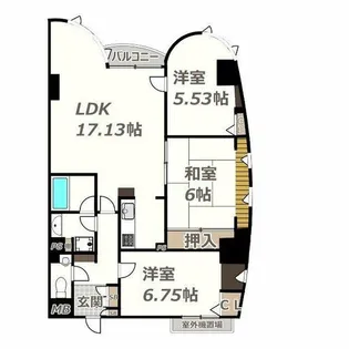 21コートマルナカ【401号室】の間取り