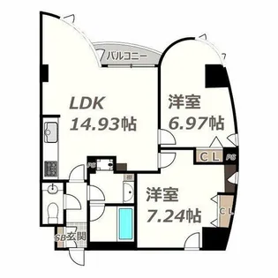 21コートマルナカ【1005号室】の間取り