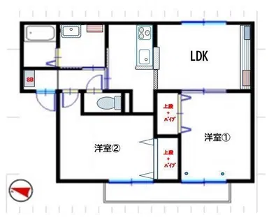 ファミール砂子B棟【205号室】の間取り