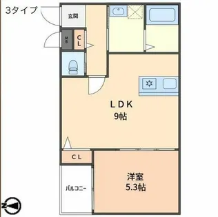 クレスト高安【2階】の間取り