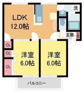 ハミング甲東園【1階】の間取り