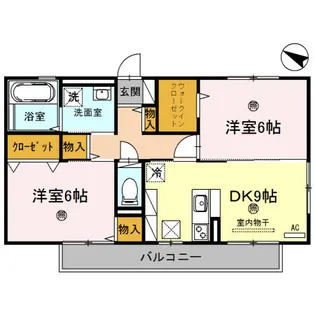 花水木Ⅱ【101号室】の間取り