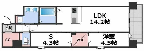 Draw上本町【8階】の間取り