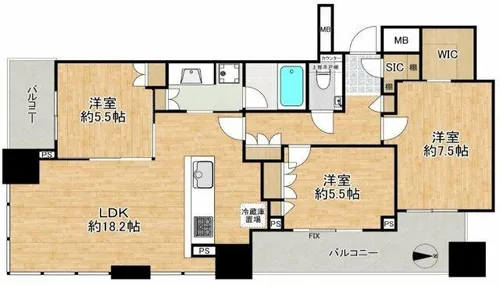 梅田ガーデンレジデンス【18階】の間取り