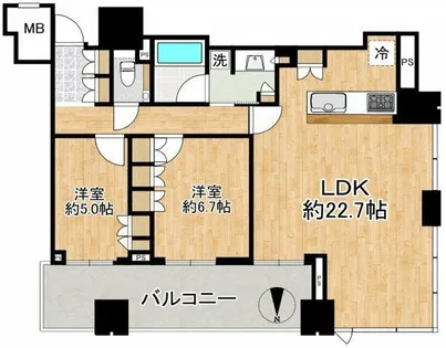 梅田ガーデンレジデンス【15階】の間取り