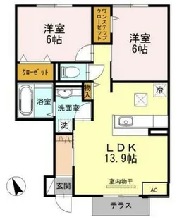 セジュール プランドール B棟【1階】の間取り