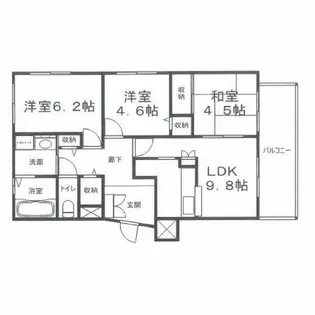 ハッピーコート御立【4階】の間取り