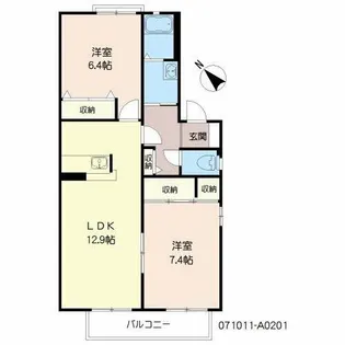 リバーサイド【2階】の間取り