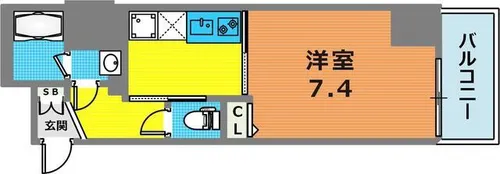 アプリーレ三宮イースト【7階】の間取り