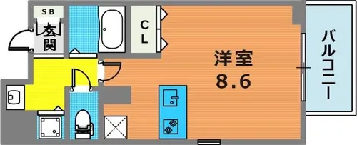 プレサンス三宮花時計前【4階】の間取り