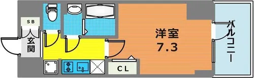 プレサンス神戸セレスティア【2階】の間取り
