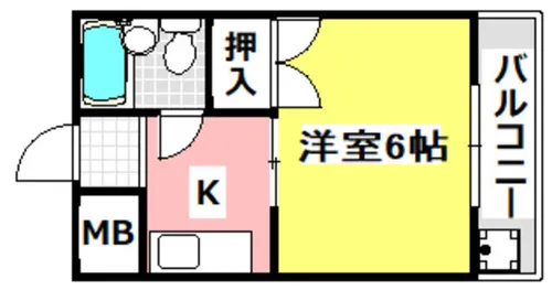 バンブーハイツ【3階】の間取り
