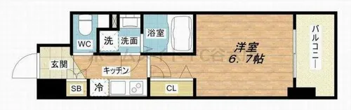セレニテ心斎橋グランデ【10階】の間取り