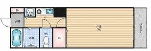 アメニティ北堀江【7階】の間取り