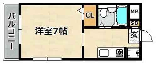 シンプルライフ鶯町【303号室】の間取り
