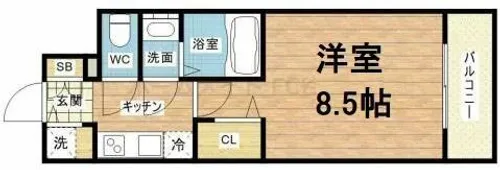 プライムアーバン御堂筋本町【6階】の間取り