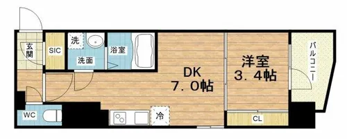 エスリードレジデンス大阪福島フロント【4階】の間取り