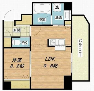 パークフラッツ野田阪神駅前【13階】の間取り