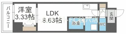 アーバンパーク新大阪【9階】の間取り