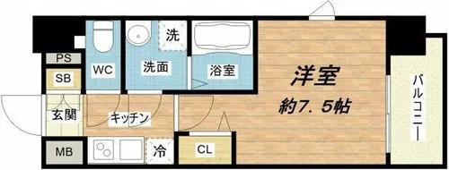 プレサンス玉造駅前【5階】の間取り