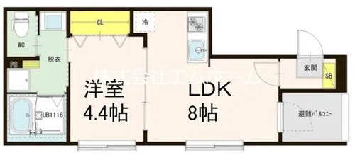 Harmony Verde 太閤通【1階】の間取り