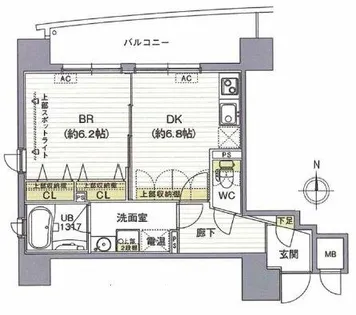 サンレムート・江坂セカンド【7階】の間取り