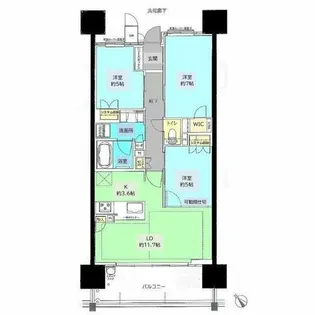 M’sCity知立THE TOWER703号室【703号室】の間取り