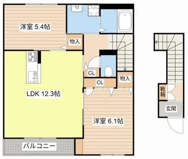 エルヴィラ(A棟)【A201号室】の間取り
