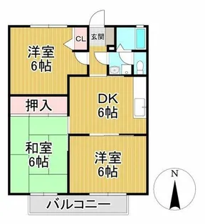 グリーンライフ長門石 A【201号室】の間取り