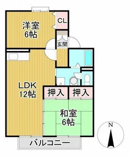 コーポ築揚【206号室】の間取り