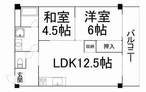 グランドール天王寺【6階】の間取り