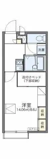 レオパレス利右衛門【210号室】の間取り