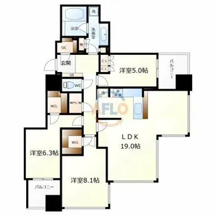 シティタワー西梅田【30階】の間取り