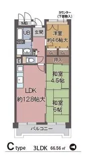 エステート茨木【2階】の間取り