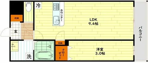 大阪府大阪市城東区東中浜9丁目【マンション】の間取り