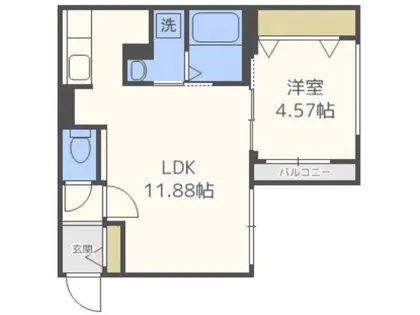 NOBLESSE札幌南6条(ノブレス札幌南6条)【2階】の間取り