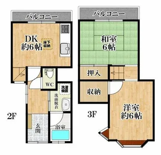 横尾ハイツ【2階】の間取り