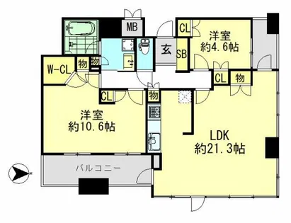 ローレルタワーサンクタス梅田【907号室】の間取り