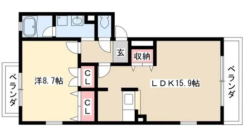 ピーチプレイス【4階】の間取り
