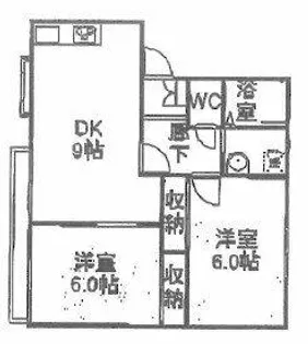 ウエスト長坂【C号室】の間取り