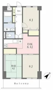 セザール鳴尾公園【302号室】の間取り
