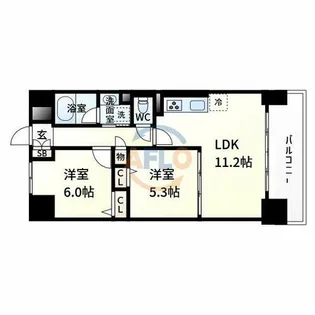 グランシャリオ江坂【6階】の間取り