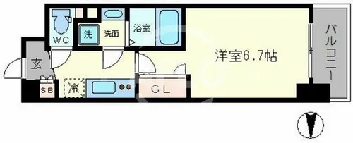 セレニテ心斎橋グランデ【4階】の間取り