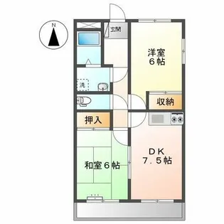 ラブリーハウスⅡ番館【101号室】の間取り