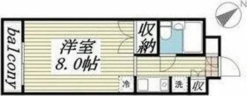 Hills Fujikawa【01A号室】の間取り