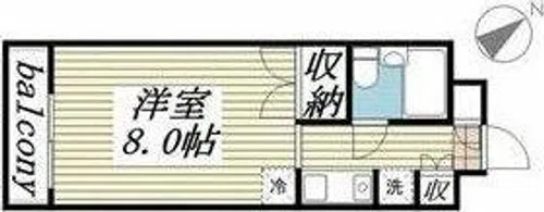 Hills Fujikawa【01A号室】の間取り
