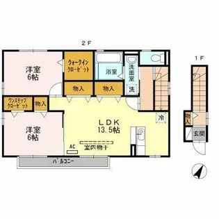 ウィット瓦町【2階】の間取り