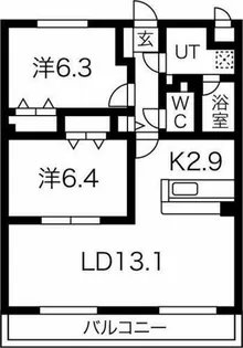 ソレイユⅡ【102号室】の間取り