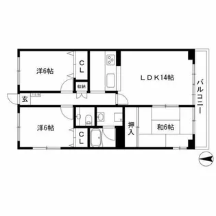 ビラ三秀山中【3階】の間取り